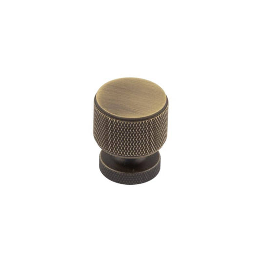 Piccadilly Knurled Cupboard Knobs Antique Brass - Antique Brass