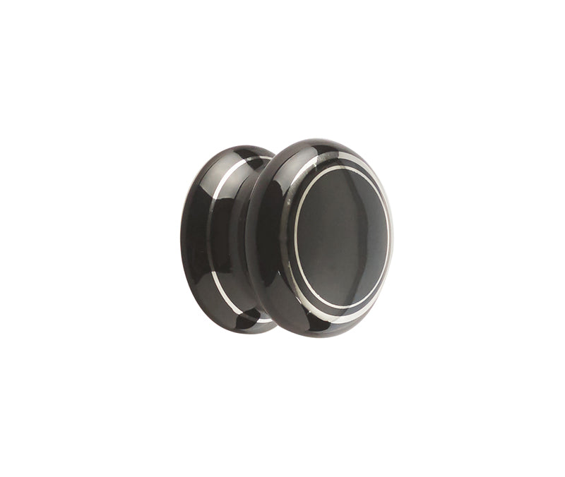 Jedo Porcelain Cupboard Knobs Black Silverline - Black Silverline