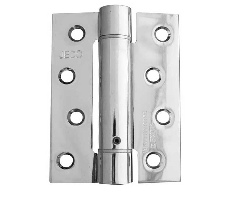 Jedo Steel Single Action Spring Hinges 102x76x2.7mm (PK of 3) Polished Chrome - Polished Chrome - 102x76x2.7mm