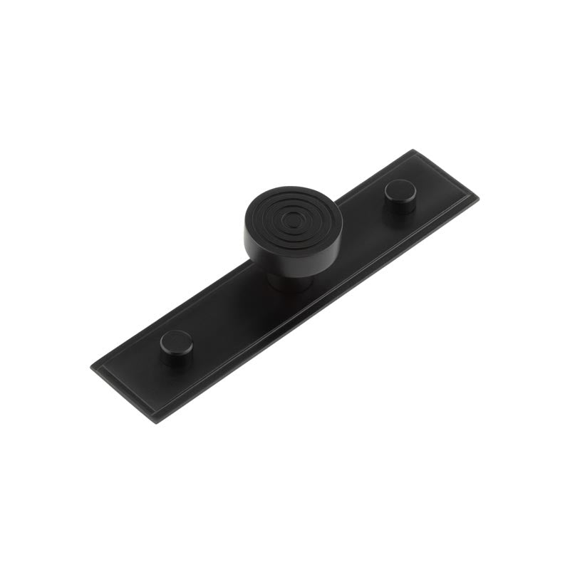 Murray Cupboard Knobs 30mm Stepped Backplate Black - Black - 30mm