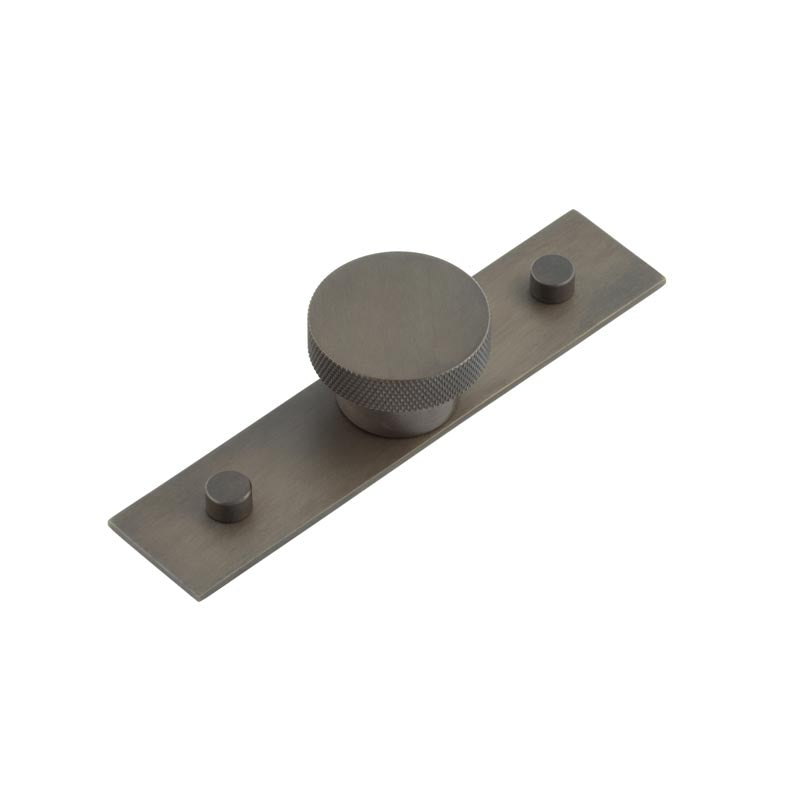 Wenlock Cupboard Knobs 40mm Plain Backplate Dark Bronze - Dark Bronze - 40mm