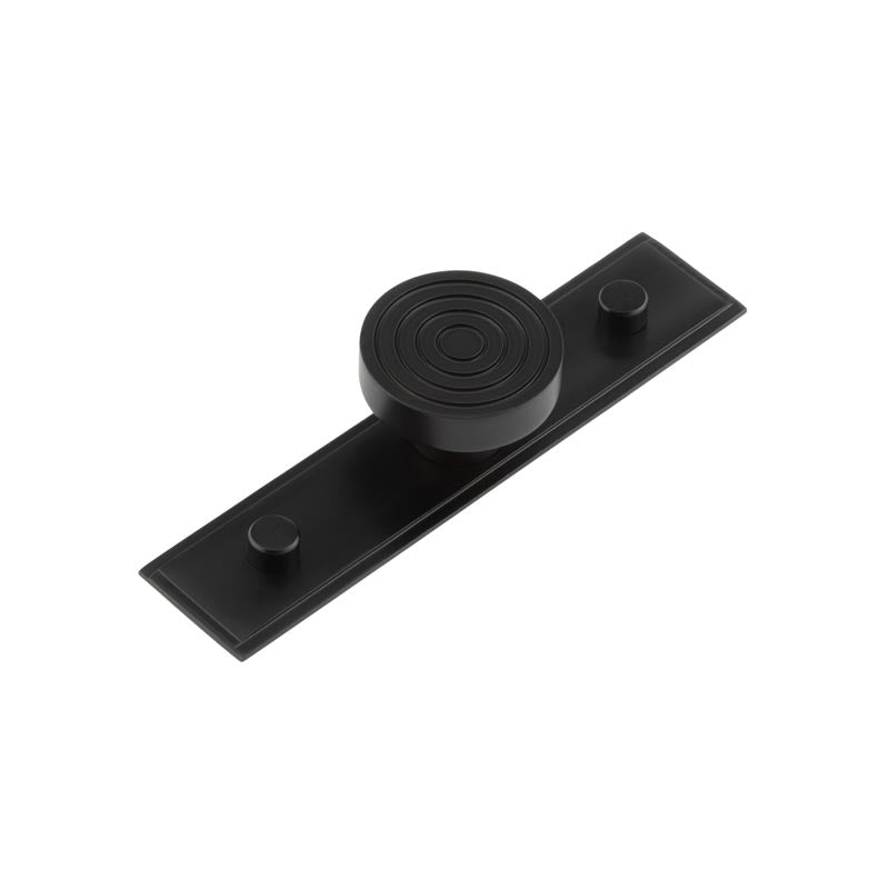 Murray Cupboard Knobs 40mm Stepped Backplate Black - Black - 40mm