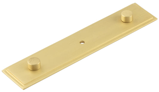 Rushton Backplate for Cupboard Knobs 140x30mm Satin Brass - Satin Brass - 140x30mm