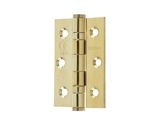 Jedo Stainless Steel Grade 7 Ball Bearing Hinges 76x50mm Electro Brassed - Electro Brassed - 76x50x2mm