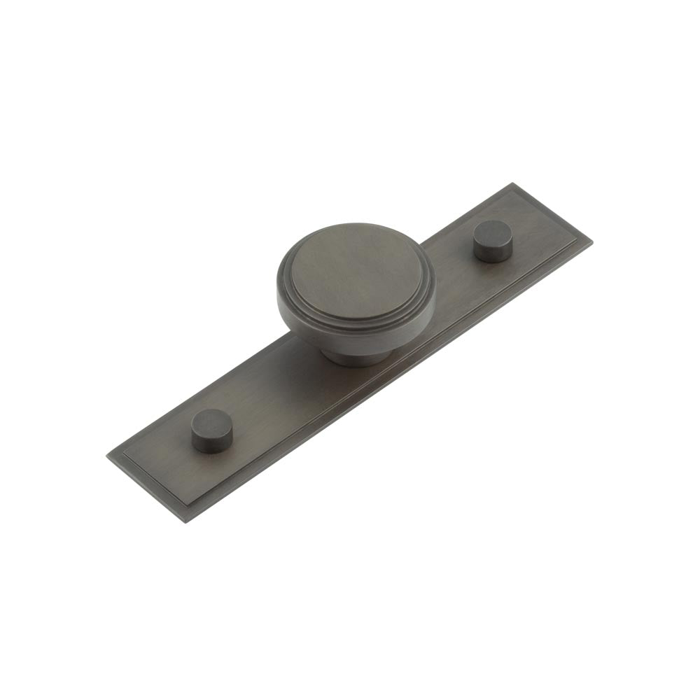 Cropley Cupboard Knobs 40mm Stepped Backplate Dark Bronze - Dark Bronze - 40mm