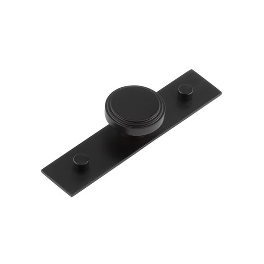 Cropley Cupboard Knobs 40mm Plain Backplate Black - Black - 40mm