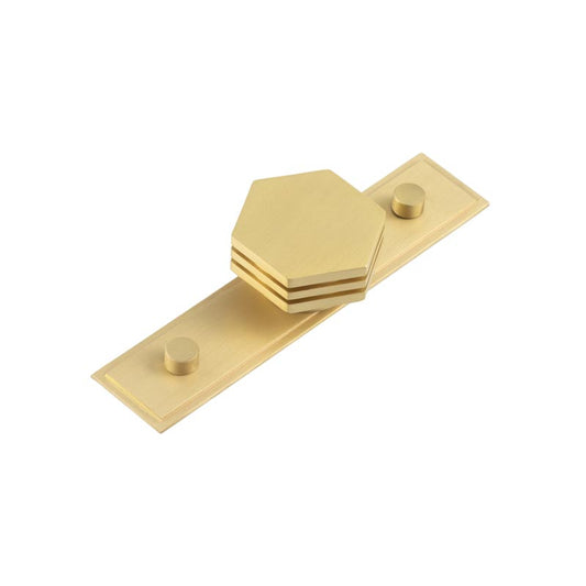 Nile Cupboard Knobs 40mm Stepped Satin Brass - Satin Brass - 40mm