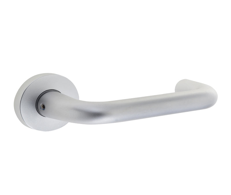 19mm Round Bar Handle on Rose Satin Anodised Aluminium - F2 Finish - 52x8mm Rose