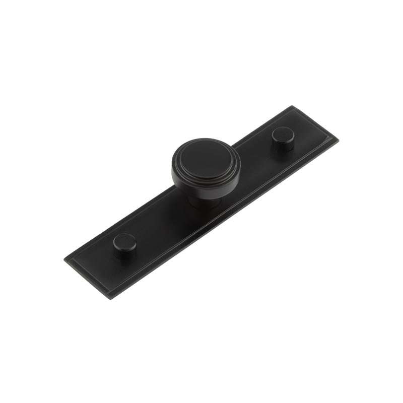 Cropley Cupboard Knobs 30mm Stepped Backplate Black - Black - 30mm