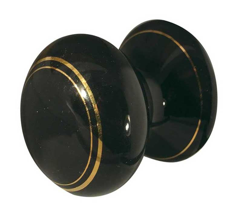 Jedo Porcelain Cupboard Knobs 38mm Goldline Black - Goldline Black - 38mm