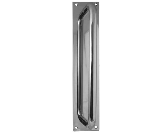 Stainless Steel Pull Handles w/ Plate 225x19mm Polished Stainless Steel - Polished Stainless Steel - 225x19mm