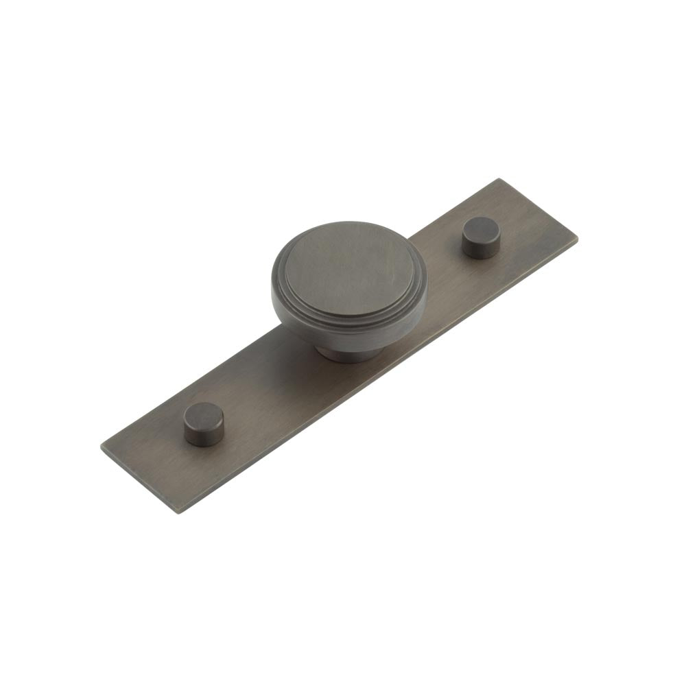 Cropley Cupboard Knobs 40mm Plain Backplate Dark Bronze - Dark Bronze - 40mm