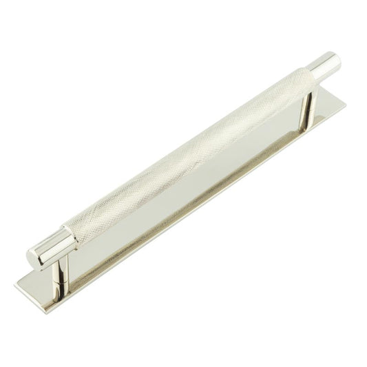 Hoxton Taplow Cabinet Handles 224mm Ctrs Plain Backplate Polished Nickel - Polished Nickel - 224mm Ctrs