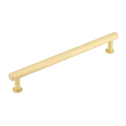 Burlington Piccadilly Knurled Cabinet Handles 224mm Satin Brass - 224mm