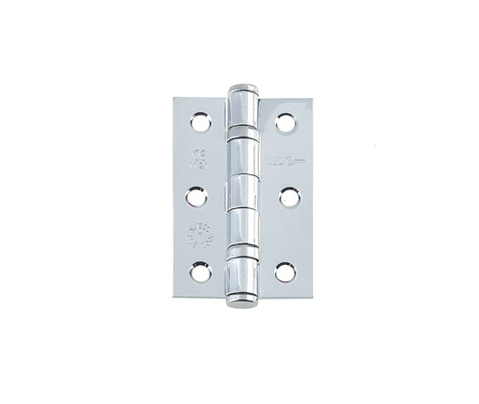 Jedo Grade 7 Steel Ball Bearing Hinges 76x50mm Polished Chrome - Polished Chrome - 76x50x2.2mm