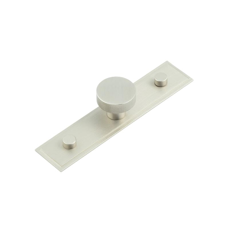 Thaxted Cupboard Knobs 30mm Stepped Backplate Satin Nickel - Satin Nickel - 30mm