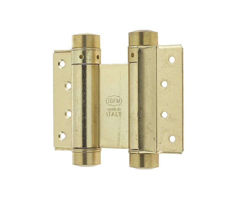 Double Action Steel Spring Hinges 75mm Electro Brassed - Electro Brassed - 75mm