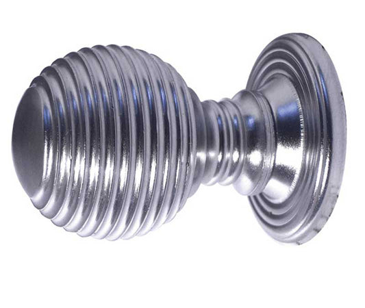 Jedo Reeded Cupboard Door Knobs 28mm Satin Chrome - Satin Chrome - 28mm