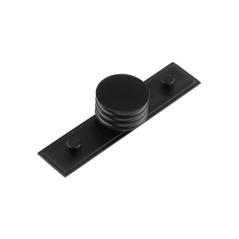 Sturt Cupboard Knobs 40mm Stepped Matt Black - Black - 40mm