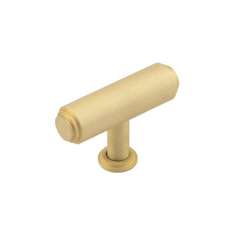 Belgrave T Bar Stepped Cupboard Knobs Satin Brass - Satin Brass