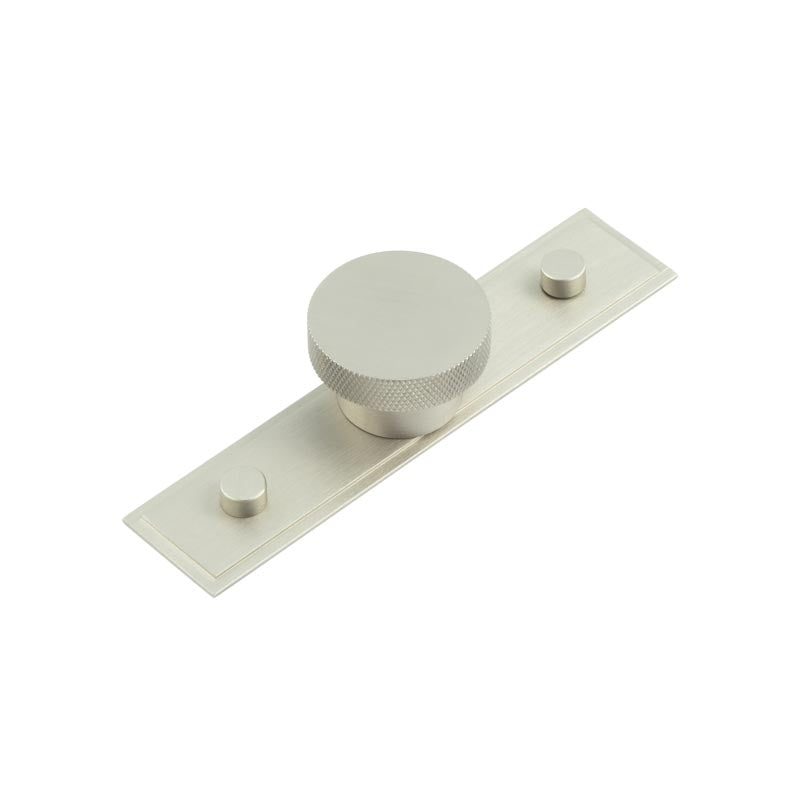 Wenlock Cupboard Knobs 40mm Stepped Backplate  Satin Nickel - Satin Nickel - 40mm