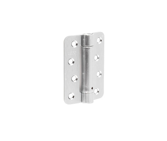 Jedo Steel Radiused Single Action Spring Hinges 102x76mm (PK of 3) Satin Chrome - Satin Chrome - 102x76mm