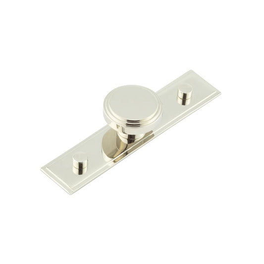 Cropley Cupboard Knobs 40mm Stepped Backplate Polished Nickel - Polished Nickel - 40mm