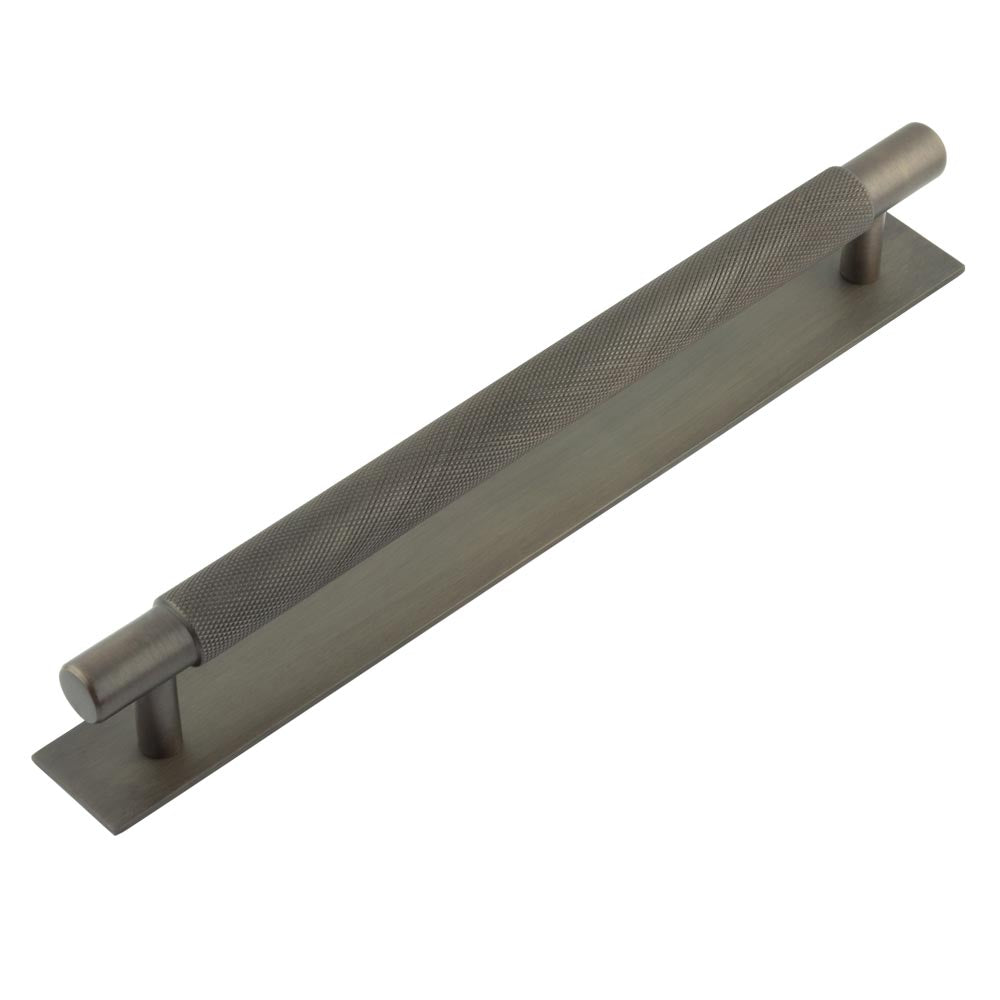 Hoxton Taplow Cabinet Handles 224mm Ctrs Plain Backplate Dark Bronze - Dark Bronze - 224mm Ctrs