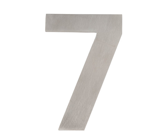 150mm Numerals SSS Finish 150mm Satin Stainless Steel No. 7 - Satin Stainless Steel - 150mm