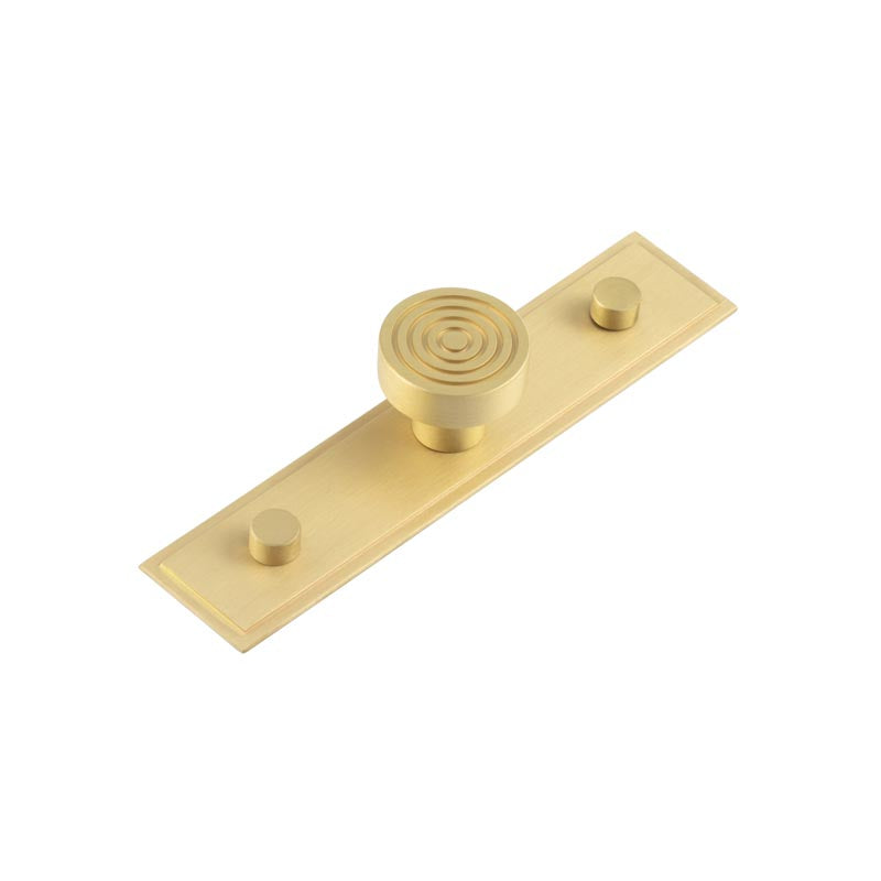 Murray Cupboard Knobs 30mm Stepped Backplate Satin Brass - Satin Brass - 30mm