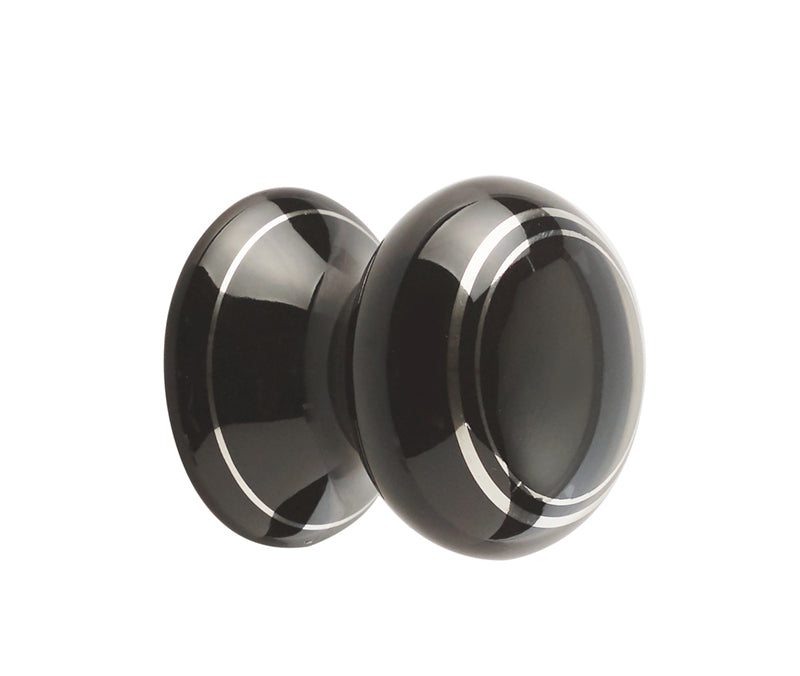 Jedo Porcelain Cupboard Knobs Black Silverline - Black Silverline