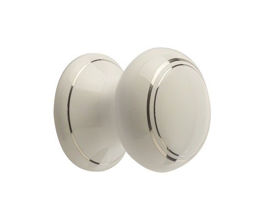 Jedo Porcelain Cupboard Knobs White Silverline - White Silverline