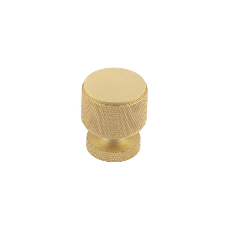 Piccadilly Knurled Cupboard Knobs Satin Brass - Satin Brass