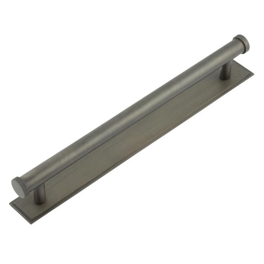 Hoxton Thaxted Cabinet Handles 224mm Ctrs Stepped Backplate Dark Bronze - Dark Bronze - 224mm Ctrs