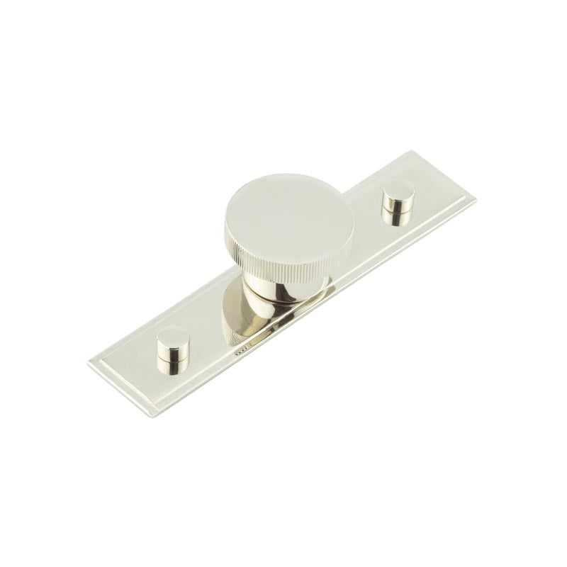 Thaxted Cupboard Knobs 40mm Stepped Backplate Polished Nickel - Polished Nickel - 40mm