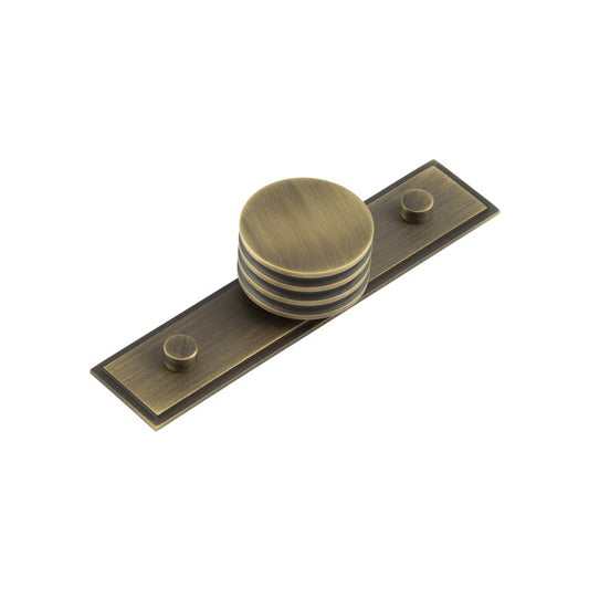 Sturt Cupboard Knobs 40mm Stepped Antique Brass - Antique Brass - 40mm