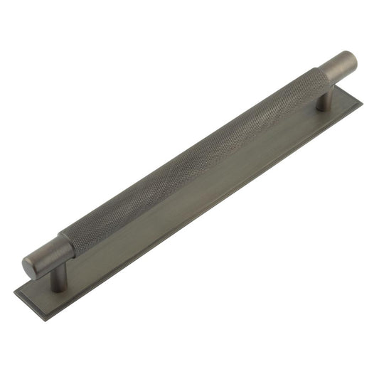 Hoxton Taplow Cabinet Handles 224mm Ctrs Stepped Backplate Dark Bronze - Dark Bronze - 224mm Ctrs