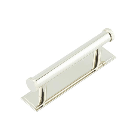 Hoxton Thaxted Cabinet Handles 96mm Ctrs Stepped Backplate Polished Nickel - Polished Nickel - 96mm Ctrs