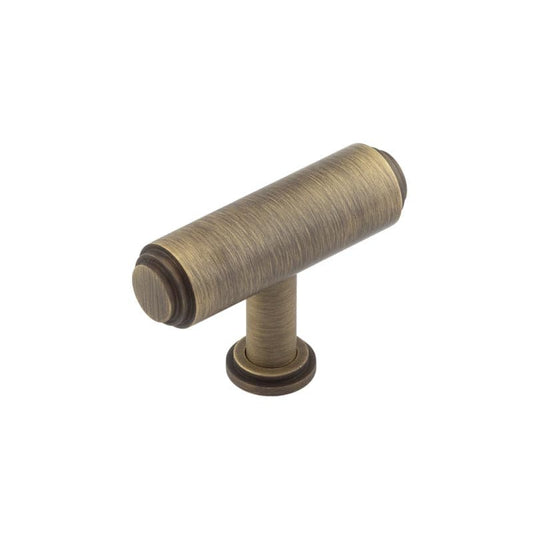 Belgrave T Bar Stepped Cupboard Knobs Antique Brass - Antique Brass