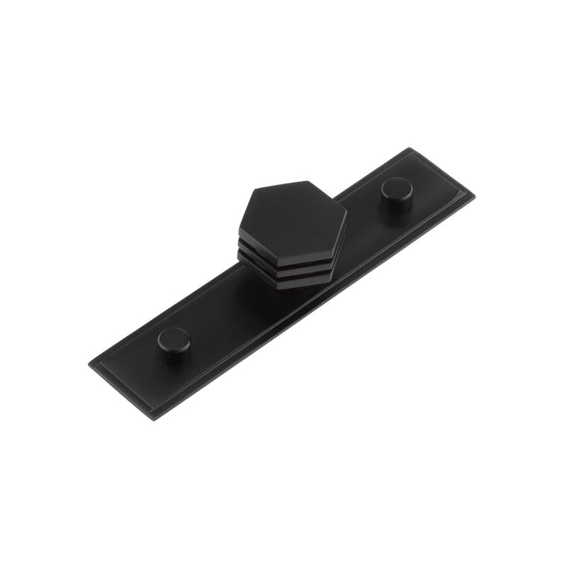 Nile Cupboard Knobs 30mm Stepped Matt Black - Black - 30mm