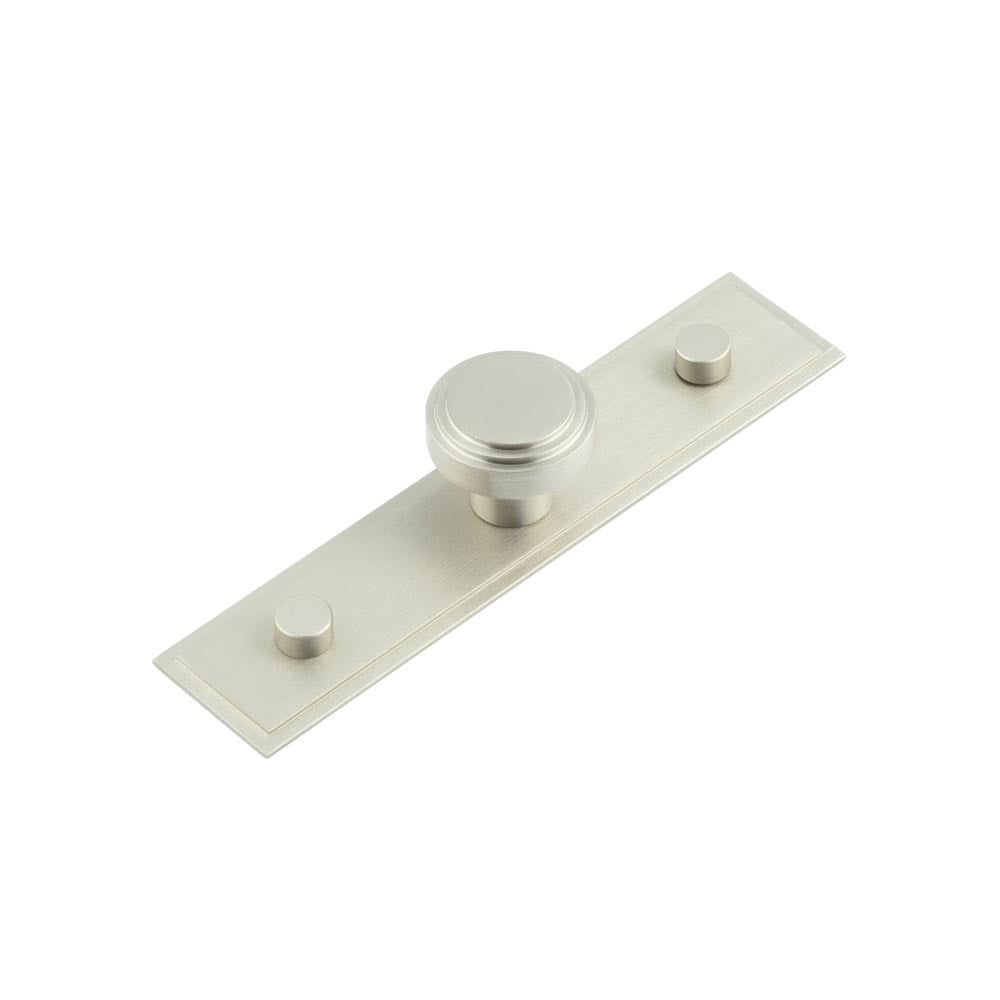 Cropley Cupboard Knobs 30mm Stepped Backplate Satin Nickel - Satin Nickel - 30mm