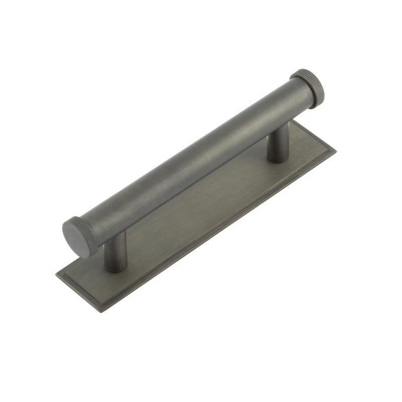 Hoxton Thaxted Cabinet Handles 96mm Ctrs Stepped Backplate Dark Bronze - Dark Bronze - 96mm Ctrs