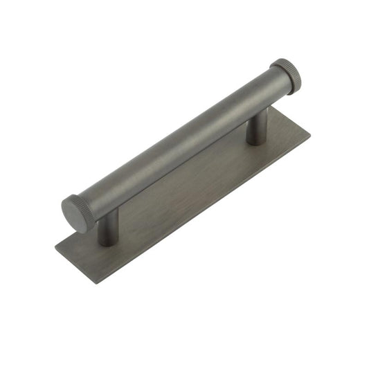 Hoxton Thaxted Cabinet Handles 96mm Ctrs Plain Backplate Dark Bronze - Dark Bronze - 96mm Ctrs