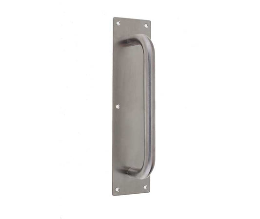 Stainless Steel Pull Handles w/ Plate 300x19mm Satin Stainless Steel - Satin Stainless Steel - 300x19mm