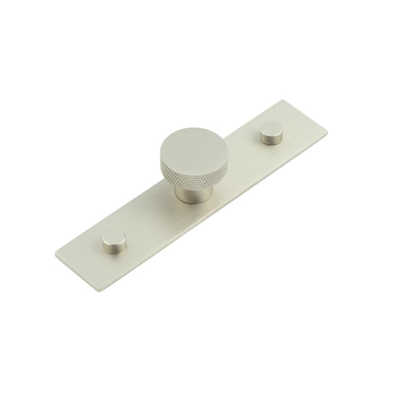 Wenlock Cupboard Knobs 30mm Plain Backplate Satin Nickel - Satin Nickel - 30mm