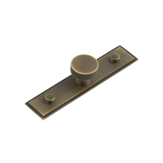 Wenlock Cupboard Knobs 30mm Stepped Backplate  Antique Brass - Antique Brass - 30mm