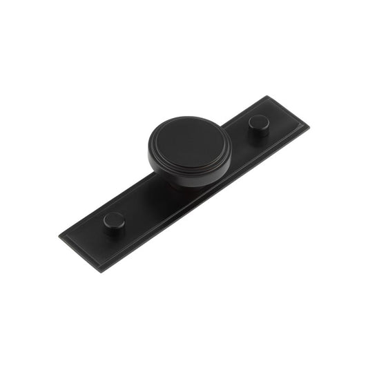 Cropley Cupboard Knobs 40mm Stepped Backplate Black - Black - 40mm