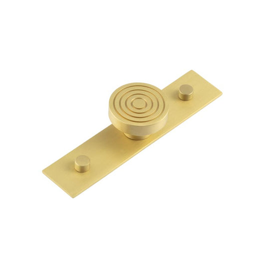 Murray Cupboard Knobs 40mm Plain Backplate Satin Brass - Satin Brass - 40mm