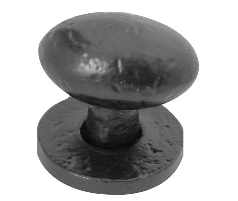 Oval Cupboard Knob 38mm Black - Black - 38mm