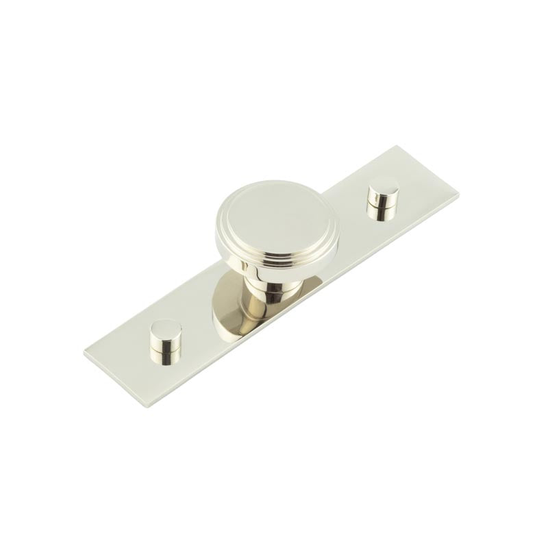 Cropley Cupboard Knobs 40mm Plain Backplate Polished Nickel - Polished Nickel - 40mm